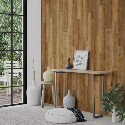 vidaXL Wall Panels Wood Look Brown PVC 2,06 m²
