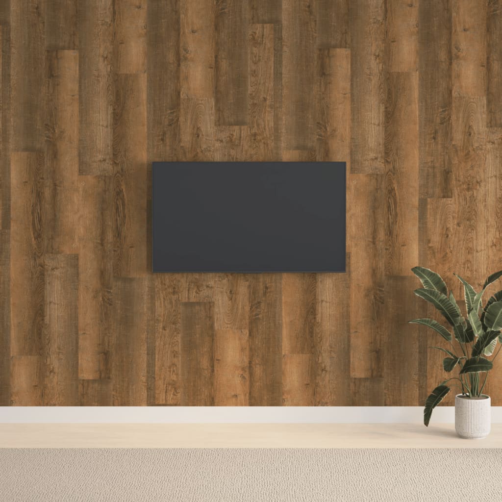 vidaXL Wall Panels Wood Look Brown PVC 2,06 m²