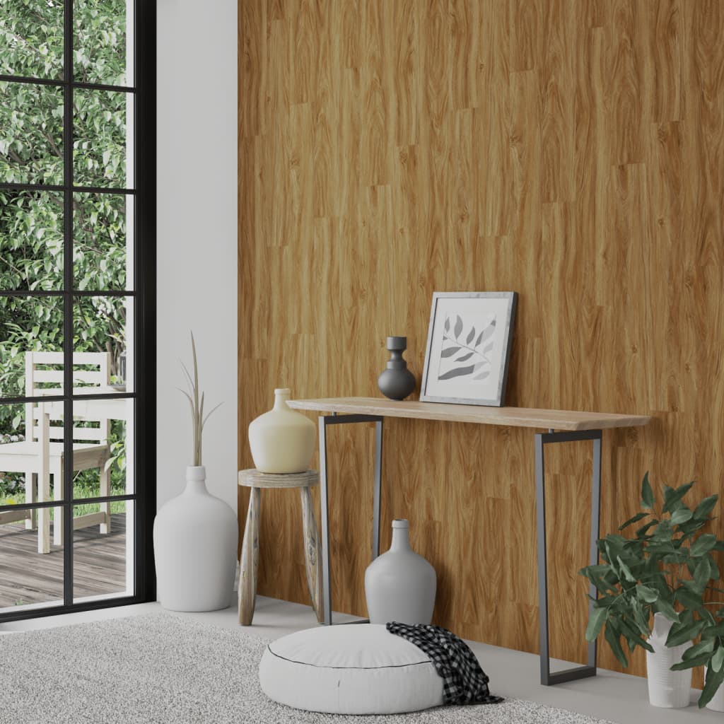 vidaXL Wall Panels Wood Look Brown PVC 2,06 m²