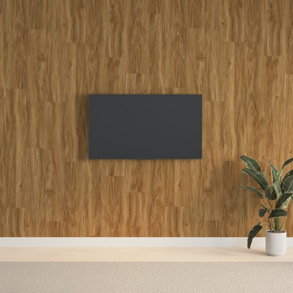 vidaXL Wall Panels Wood Look Brown PVC 2,06 m²