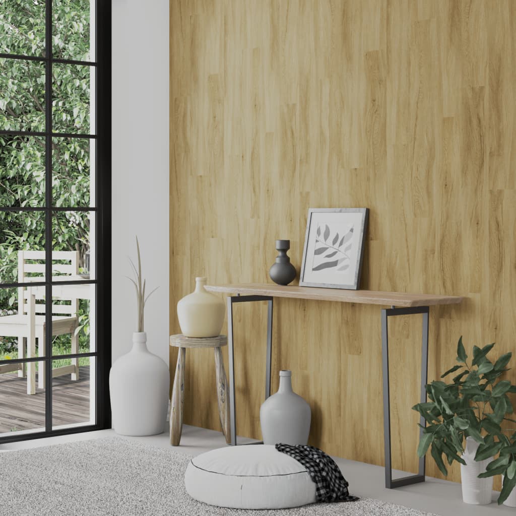 vidaXL Wall Panels Wood Look Brown PVC 2,06 m²