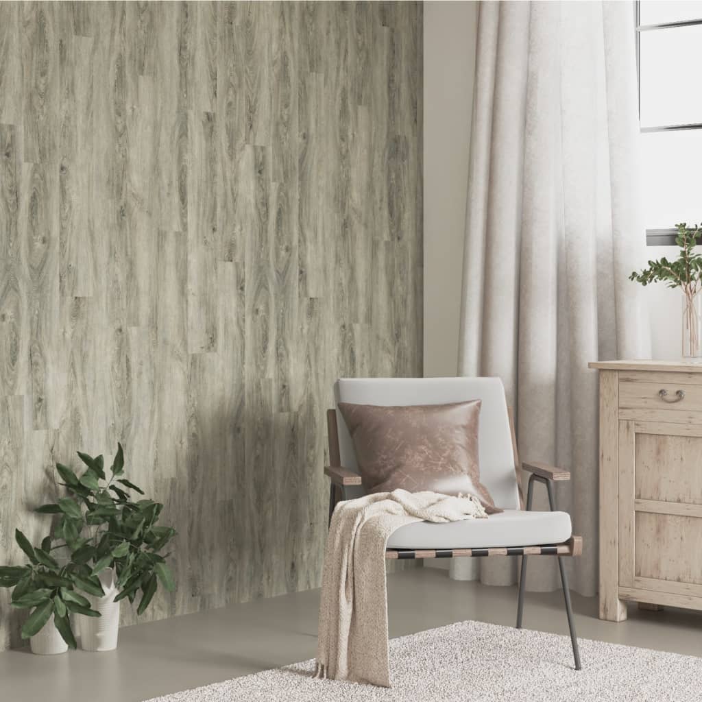 vidaXL Wall Panels Wood Look Grey PVC 2.06 m²