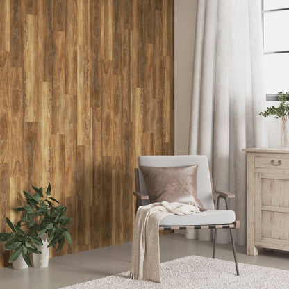 vidaXL Wall Panels Wood Look Brown PVC 2.06 m²