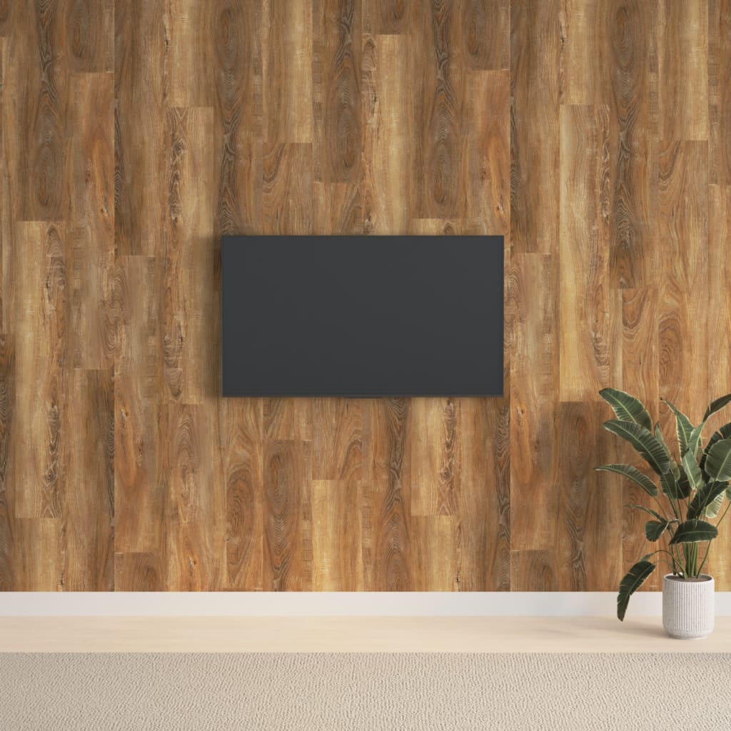 vidaXL Wall Panels Wood Look Brown PVC 2.06 m²