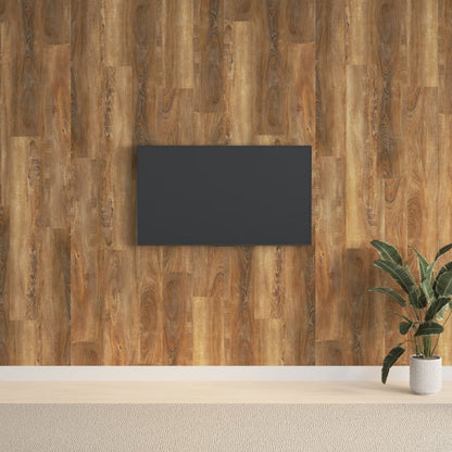 vidaXL Wall Panels Wood Look Brown PVC 2.06 m²