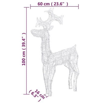 vidaXL Reindeer Christmas Decorations 2 pcs 60x16x100 cm Acrylic
