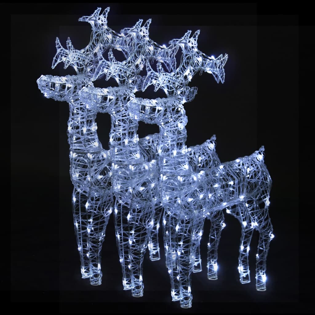 vidaXL Reindeer Christmas Decorations 3 pcs 60x16x100 cm Acrylic