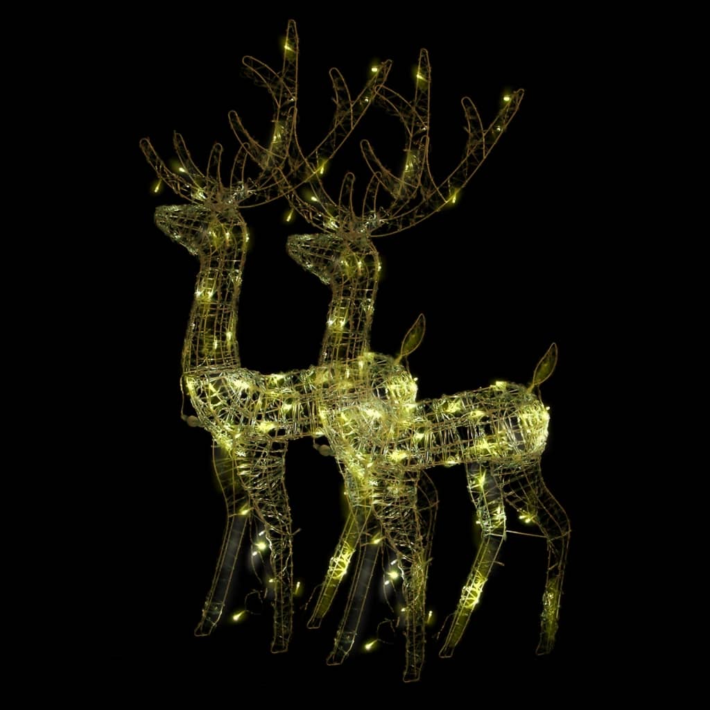 vidaXL Acrylic Reindeer Christmas Decorations 2 pcs 128 cm Warm White