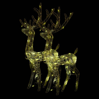 vidaXL Acrylic Reindeer Christmas Decorations 2 pcs 128 cm Warm White