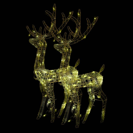 vidaXL Acrylic Reindeer Christmas Decorations 2 pcs 128 cm Warm White