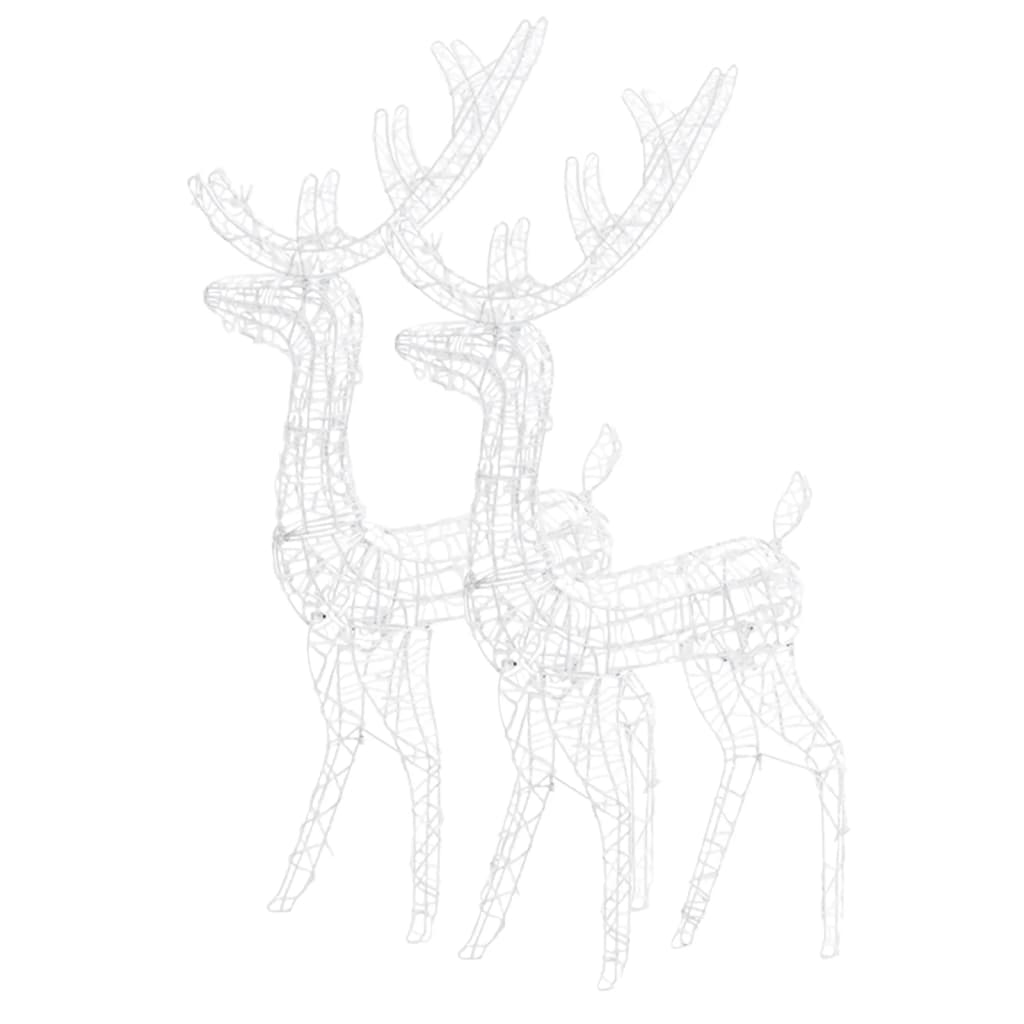 vidaXL Acrylic Reindeer Christmas Decorations 2 pcs 128 cm Warm White