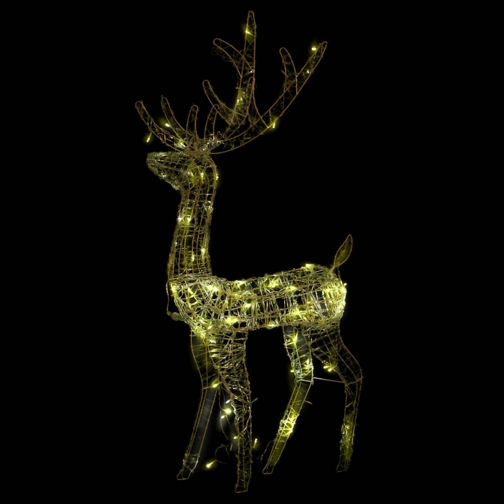 vidaXL Acrylic Reindeer Christmas Decorations 2 pcs 128 cm Warm White