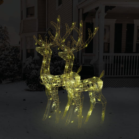 vidaXL Acrylic Reindeer Christmas Decorations 2 pcs 128 cm Warm White
