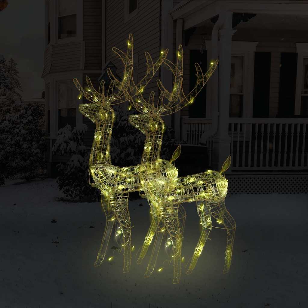 vidaXL Acrylic Reindeer Christmas Decorations 2 pcs 128 cm Warm White