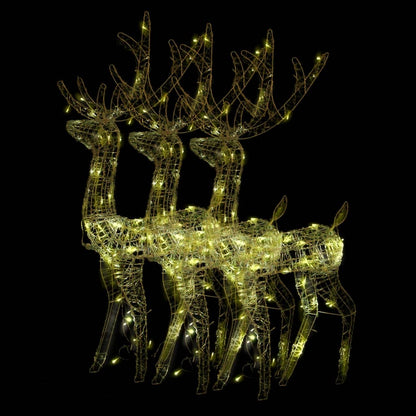 vidaXL Acrylic Reindeer Christmas Decorations 3 pcs 128 cm Warm White