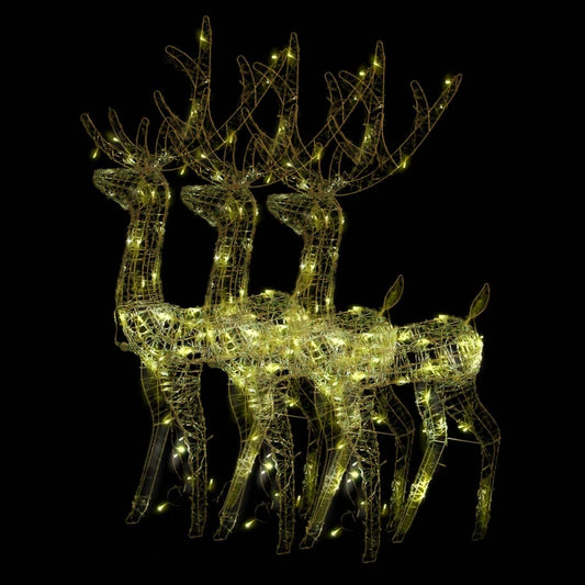 vidaXL Acrylic Reindeer Christmas Decorations 3 pcs 128 cm Warm White