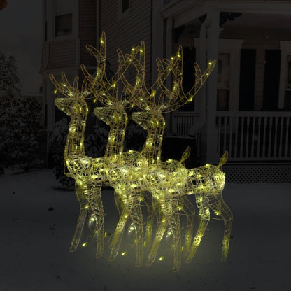 vidaXL Acrylic Reindeer Christmas Decorations 3 pcs 128 cm Warm White