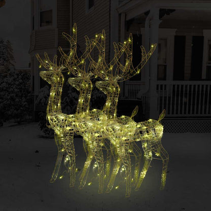 vidaXL Acrylic Reindeer Christmas Decorations 3 pcs 128 cm Warm White