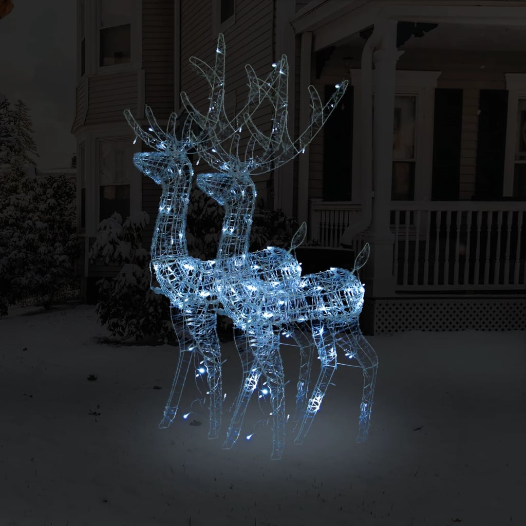 vidaXL Acrylic Reindeer Christmas Decorations 2 pcs 128 cm Cold White