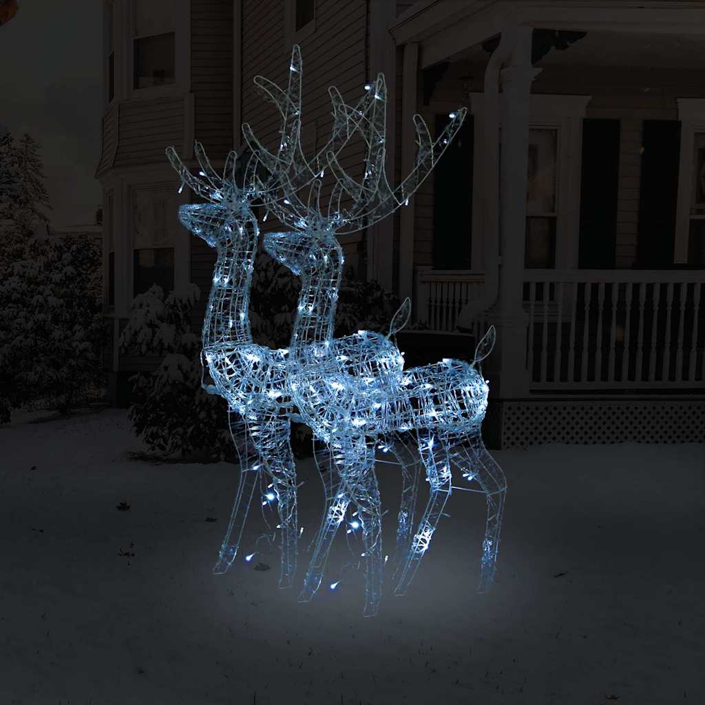 vidaXL Acrylic Reindeer Christmas Decorations 2 pcs 128 cm Cold White