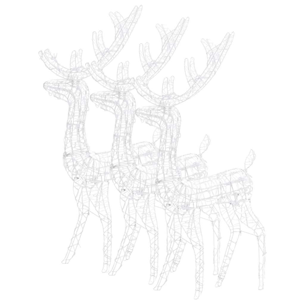 vidaXL Acrylic Reindeer Christmas Decorations 3 pcs 128 cm Cold White
