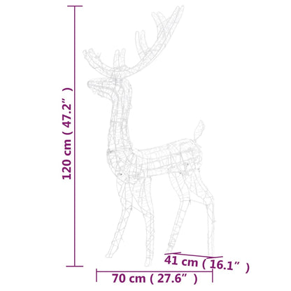 vidaXL Acrylic Reindeer Christmas Decorations 3 pcs 128 cm Cold White