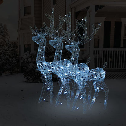 vidaXL Acrylic Reindeer Christmas Decorations 3 pcs 128 cm Cold White