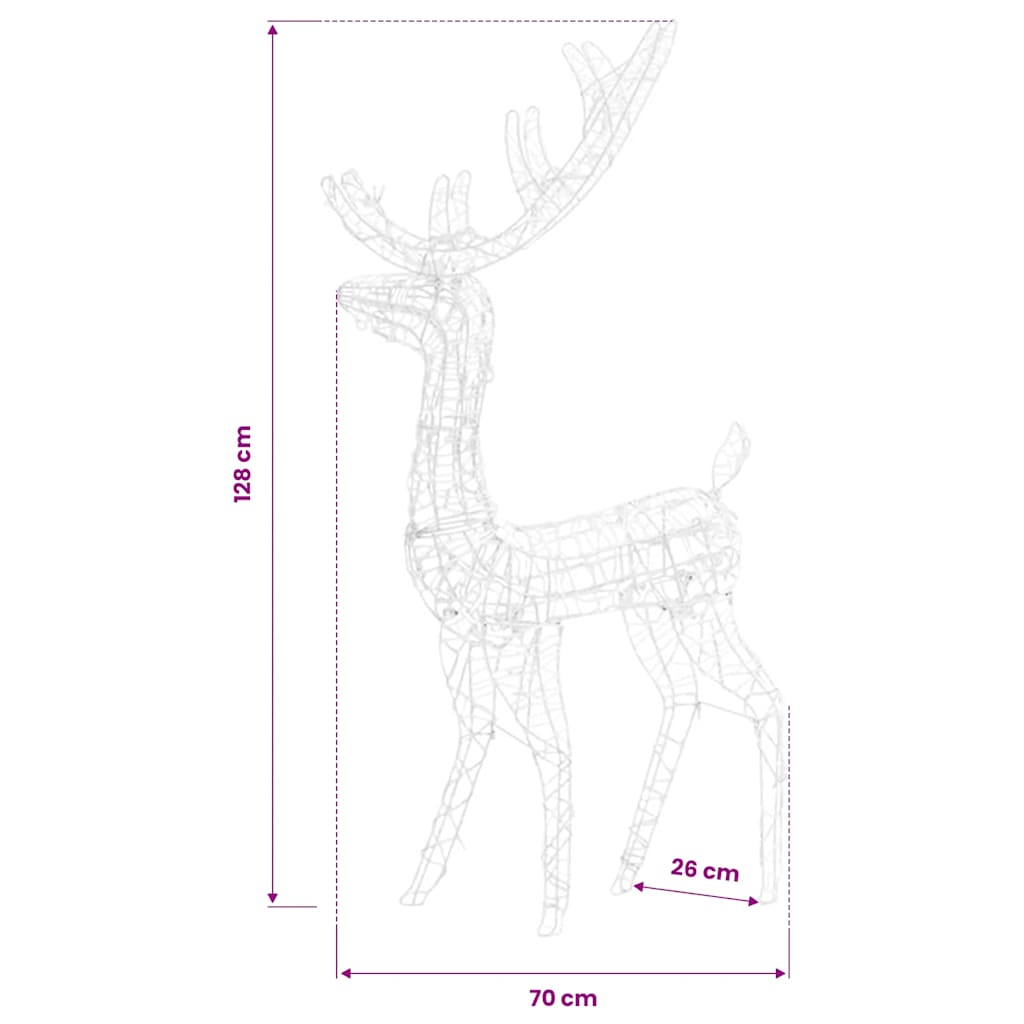 vidaXL Acrylic Reindeer Christmas Decorations 3 pcs 120 cm Blue