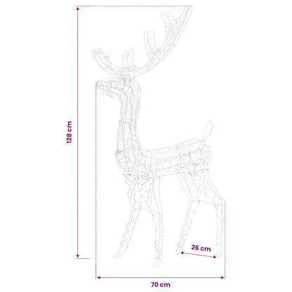 vidaXL Acrylic Reindeer Christmas Decorations 3 pcs 120 cm Blue