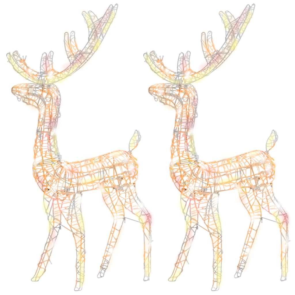 vidaXL Acrylic Reindeer Christmas Decorations 2 pcs 120cm Multicolour