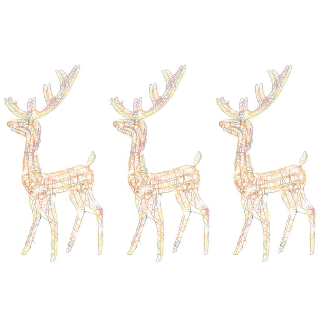 vidaXL Acrylic Reindeer Christmas Decorations 3 pcs 120cm Multicolour