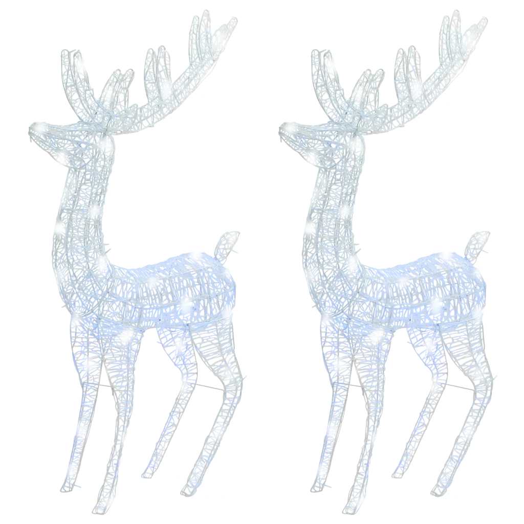 vidaXL XXL Acrylic Christmas Reindeers 250 LED 2 pcs 180 cm Cold white