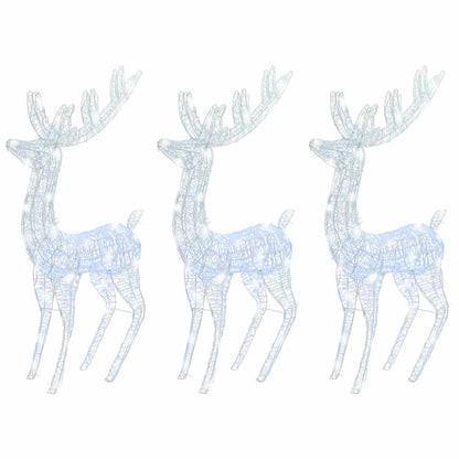 vidaXL XXL Acrylic Christmas Reindeers 250 LED 3 pcs 180 cm Cold white