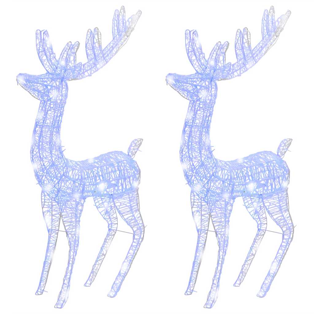 vidaXL XXL Acrylic Christmas Reindeers 250 LED 2 pcs 180 cm Blue