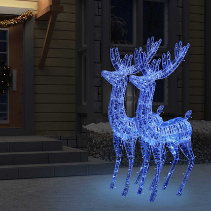 vidaXL XXL Acrylic Christmas Reindeers 250 LED 2 pcs 180 cm Blue