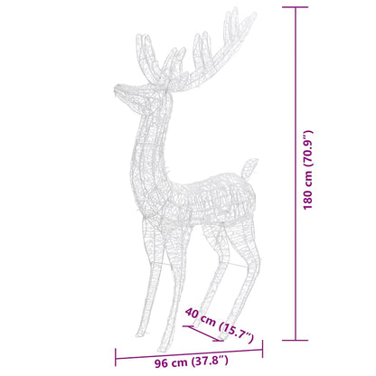 vidaXL XXL Acrylic Christmas Reindeers 250 LED 3 pcs 180 cm Multicolour