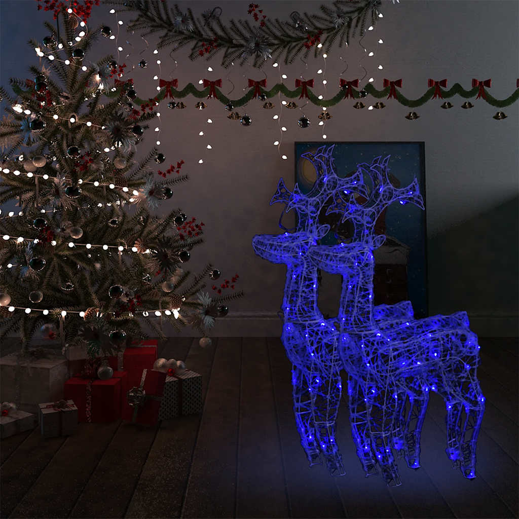 vidaXL Reindeer Christmas Decorations 2 pcs 60x16x100 cm Acrylic