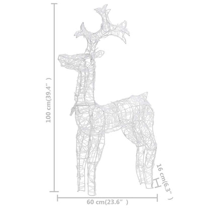 vidaXL Reindeer Christmas Decorations 2 pcs 60x16x100 cm Acrylic