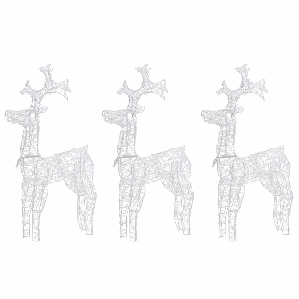 vidaXL Reindeer Christmas Decorations 3 pcs 60x16x100 cm Acrylic
