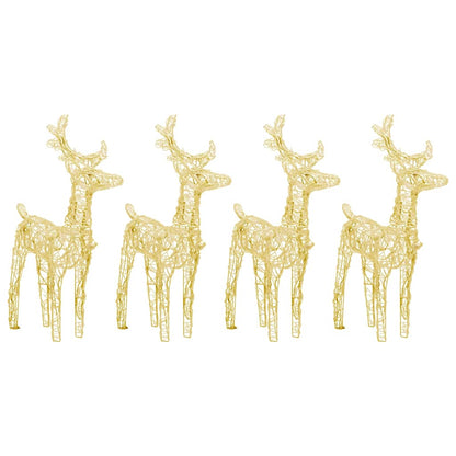 vidaXL Christmas Reindeers 4 pcs Warm White 160 LEDs Acrylic