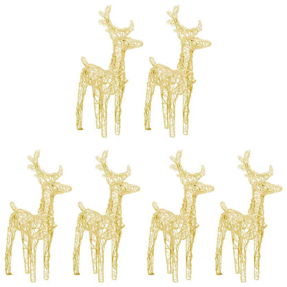 vidaXL Christmas Reindeers 6 pcs Warm White 240 LEDs Acrylic