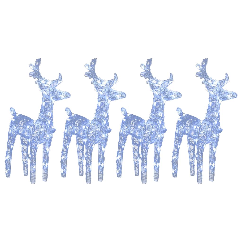 vidaXL Christmas Reindeers 4 pcs Cold White 160 LEDs Acrylic