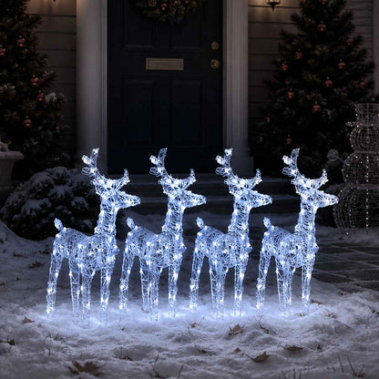 vidaXL Christmas Reindeers 4 pcs Cold White 160 LEDs Acrylic