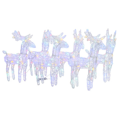 vidaXL Christmas Reindeers 6 pcs Multicolour 240 LEDs Acrylic
