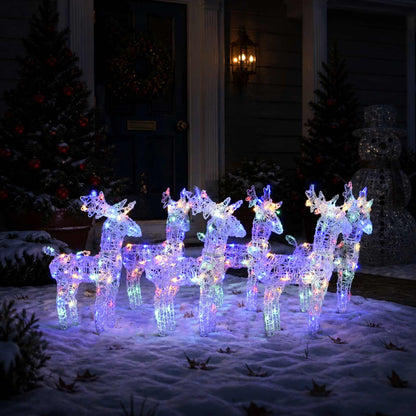 vidaXL Christmas Reindeers 6 pcs Multicolour 240 LEDs Acrylic
