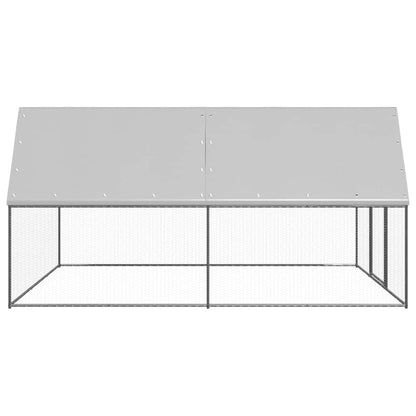 vidaXL Outdoor Chicken Cage 3x4x2 m Galvanised Steel
