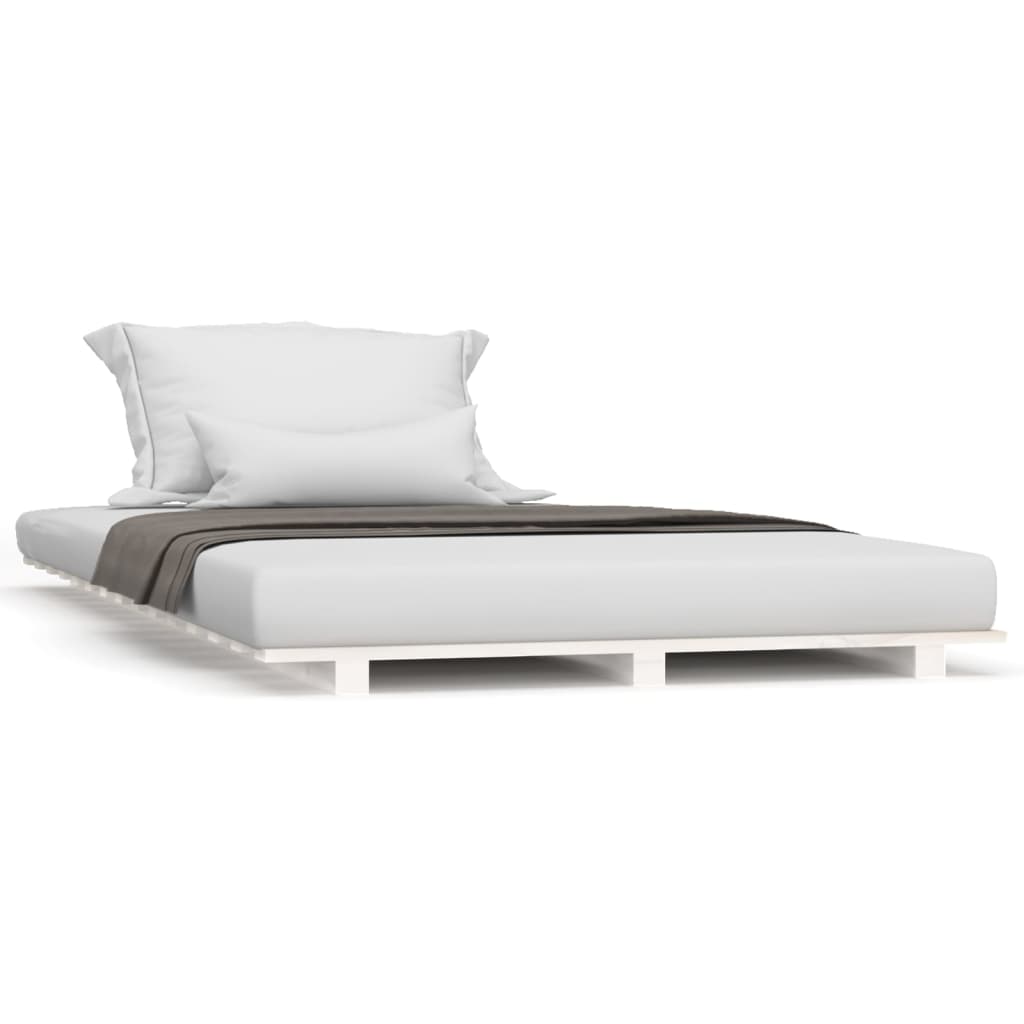 vidaXL Bed Frame without Mattress White 90x200 cm Solid Wood Pine