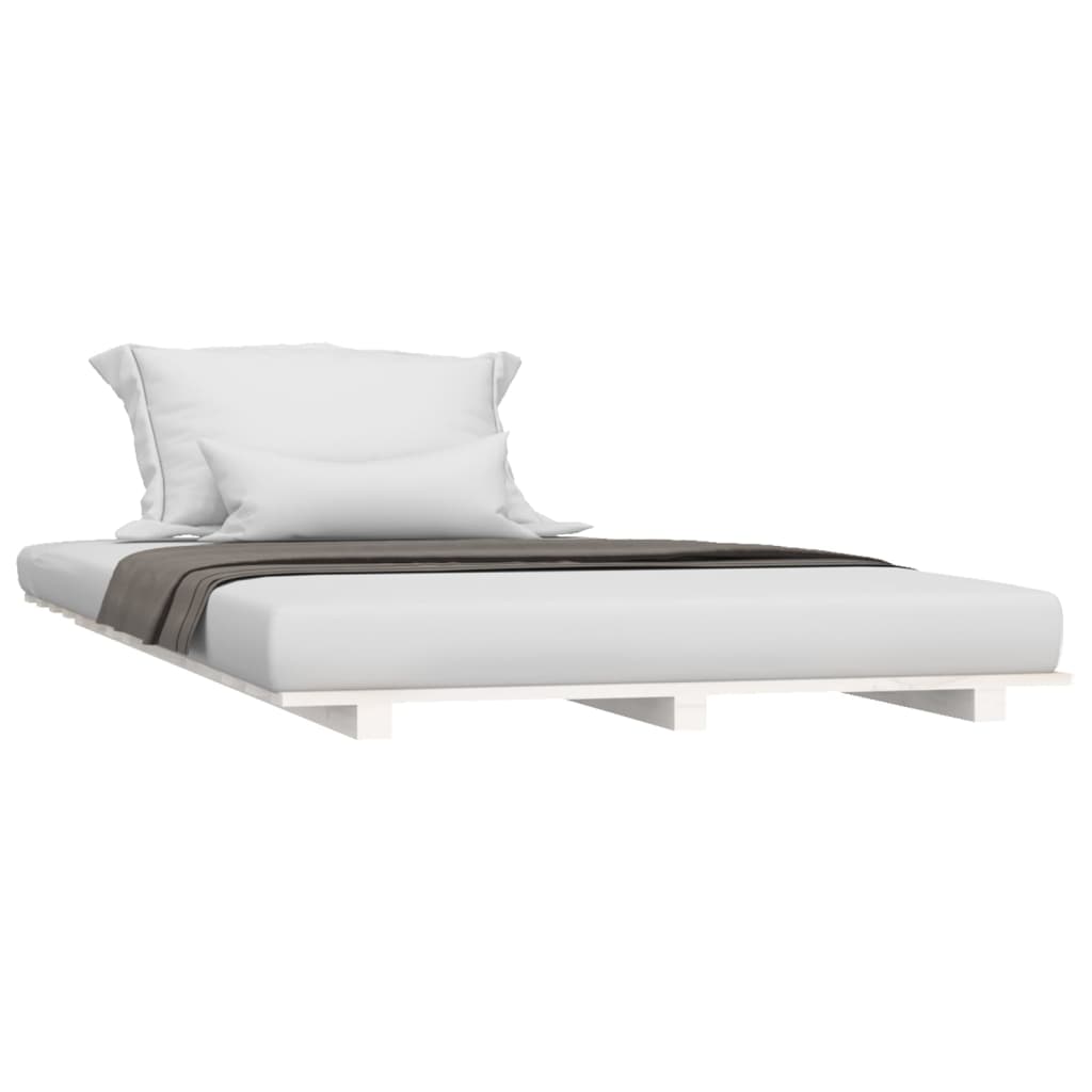 vidaXL Bed Frame without Mattress White 100x200 cm Solid Wood Pine