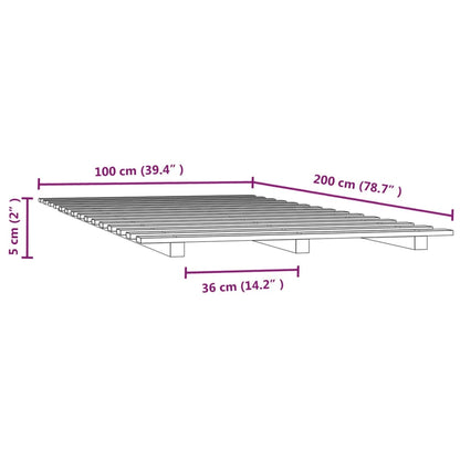 vidaXL Bed Frame without Mattress White 100x200 cm Solid Wood Pine