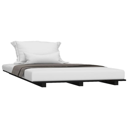vidaXL Bed Frame without Mattress Black 100x200 cm Solid Wood Pine